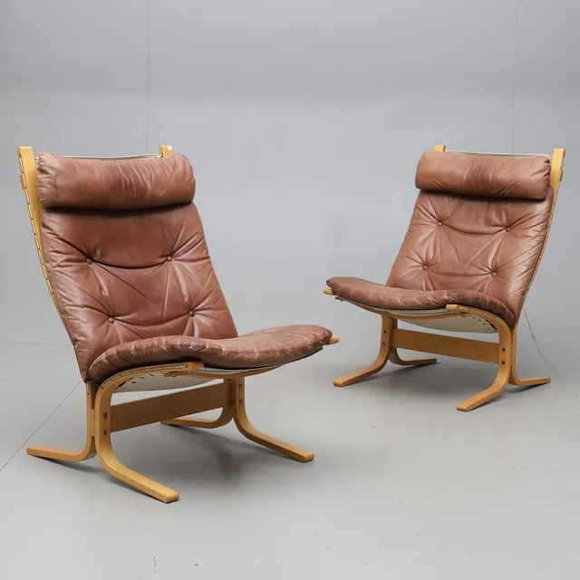 INGMAR RELLING. fåtöljer, 2 st, "Siesta", Westnofa, Norge.