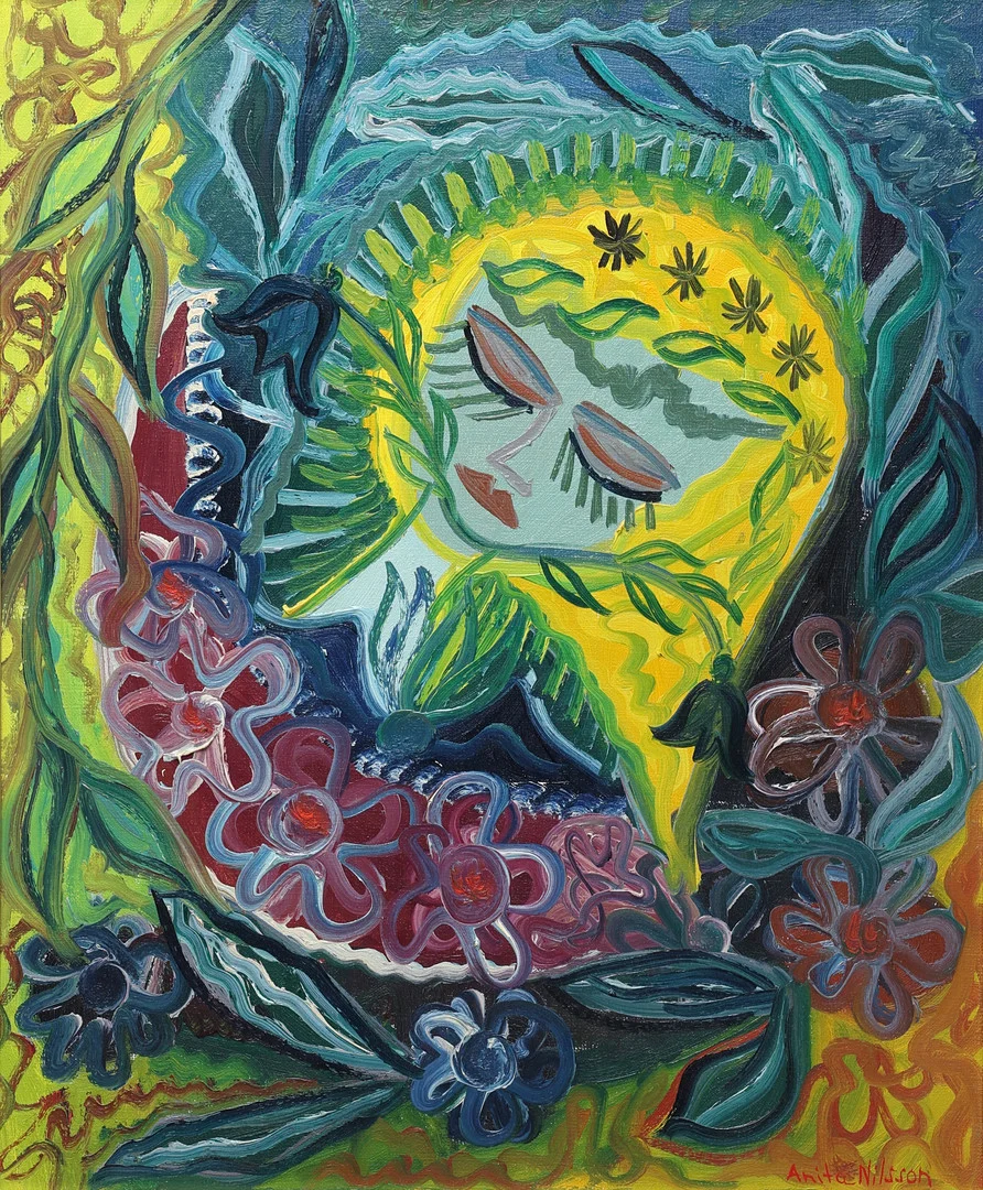 ANITA NILSSON BILLGREN. Olja på duk, signerad. — Paintings — Gomér & Andersson Jönköping