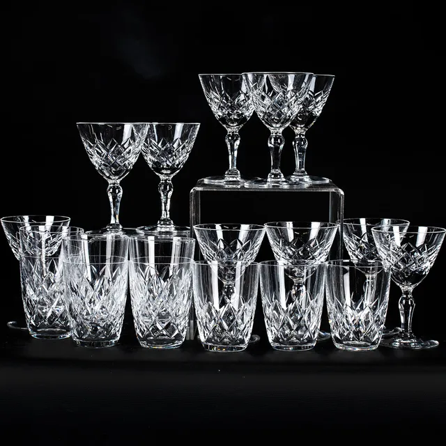GUNNAR CYRÉN. Glasservisdelar, 20 st " Karolina " Orrefors.