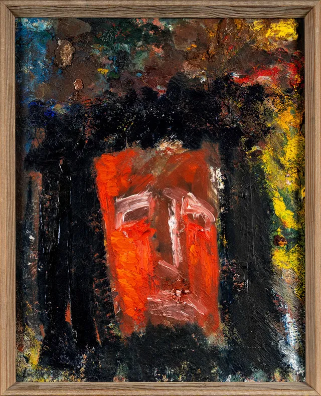 LISBETH LINDQVIST FORSBERG. Olja på duk, "Kristus ansikte", signerad, 1968.