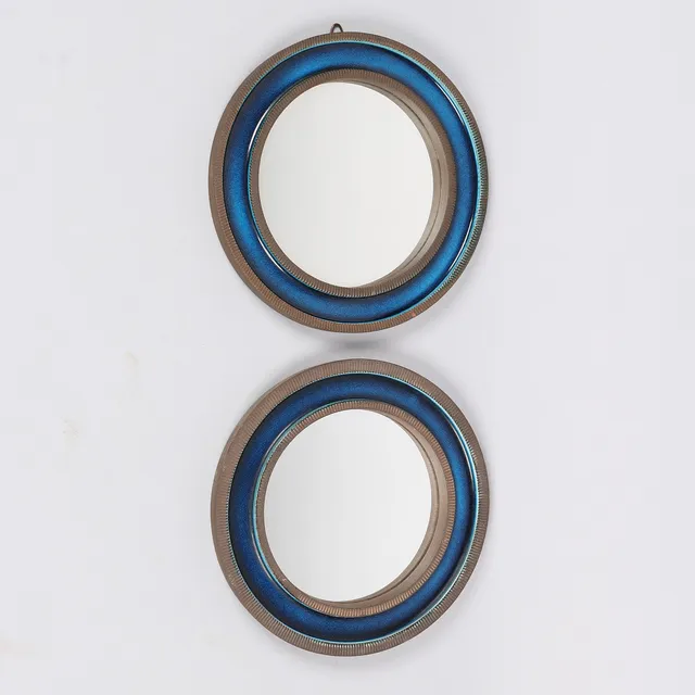 ERIK REIFF (1923-2006). Circular mirror, frame of partly glazed stoneware, Knabstrup, Denmark, 1950s.