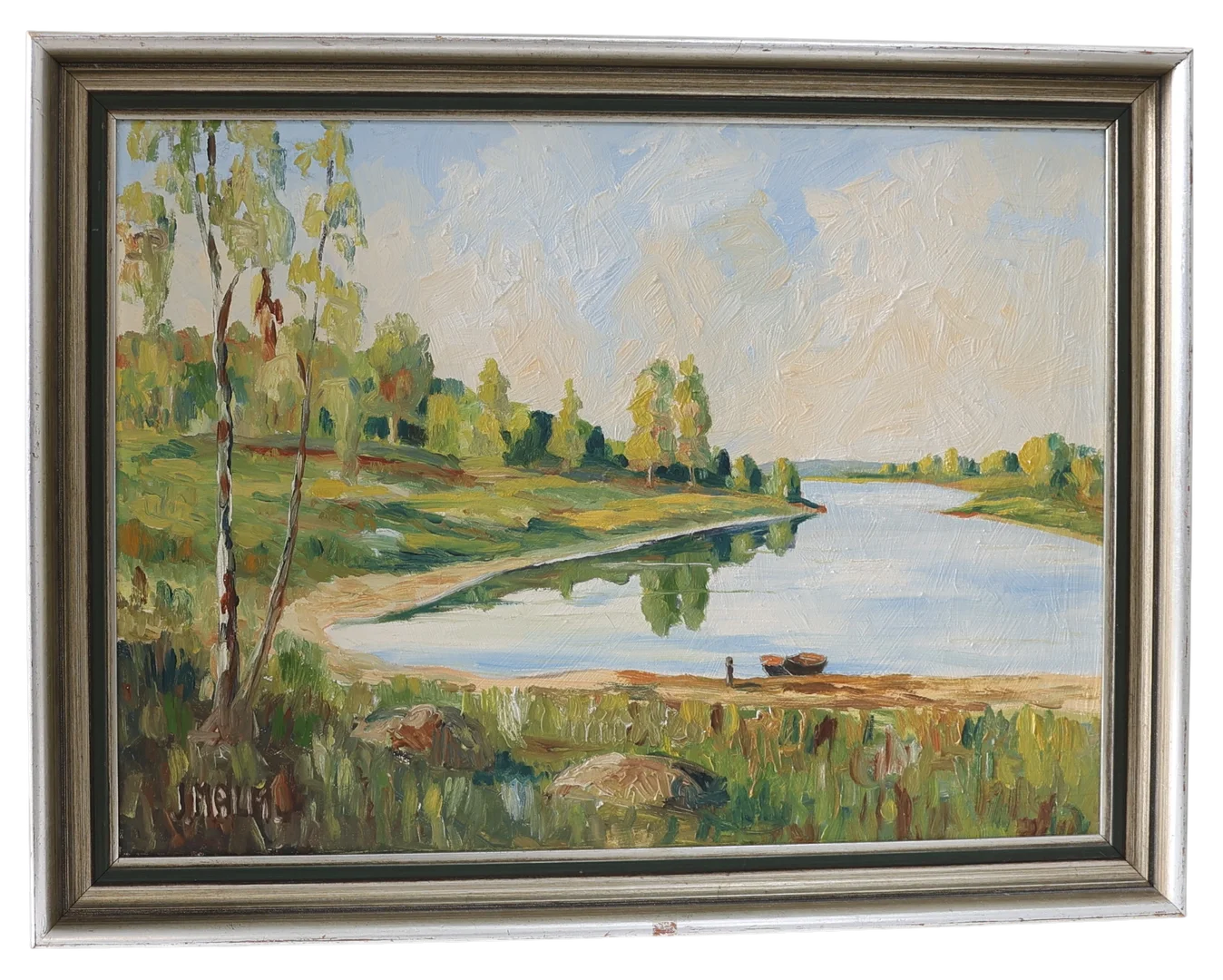 JOHN MALM. Olja på pannå, Harnäs Furuvik, signerad. — Paintings — Gomér & Andersson Nyköping