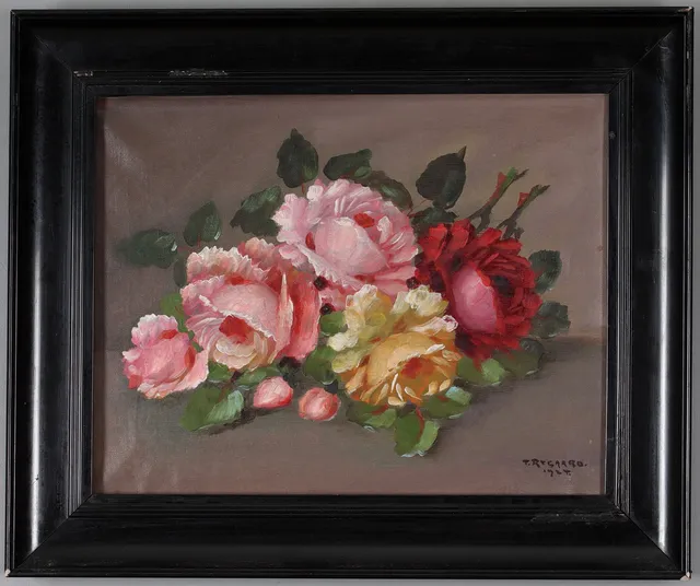 THORVALD RYGAARD. Blomsterstilleben, olja på duk, signerad och daterad 1924.