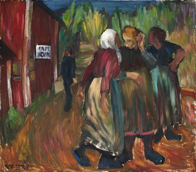 RUNE SIGVARD (1907-1943), "Byskvaller", signerad och daterad Rune Sigvard 1939, olja på duk.