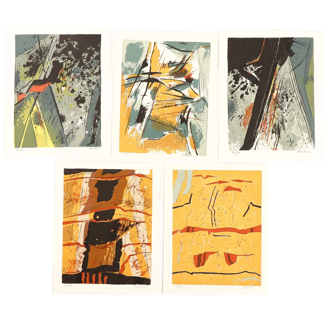 Poul Oskar Hansen. Abstract compositions. (5) (cd) — Paintings and sculptures/Prints and photography — Lauritz