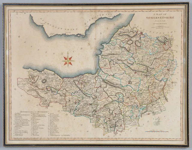 A MAP OF SOMERSETSHIRE BY JOHN CARY.