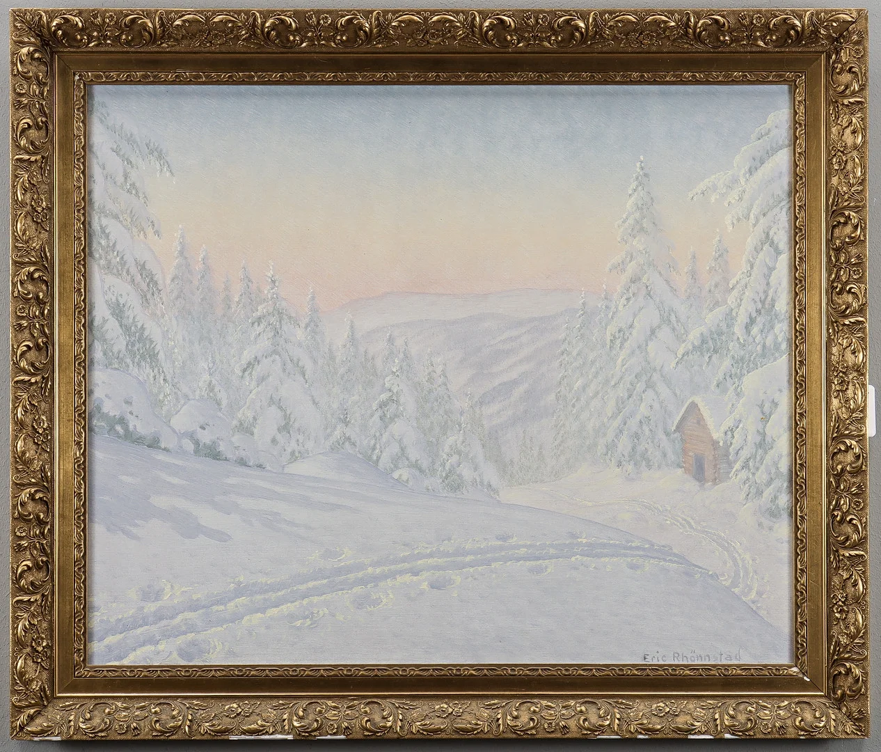 ERIC RHÖNNSTAD. Olja på pannå, signerad. — Paintings — Karlstad Hammarö Auktionsverk