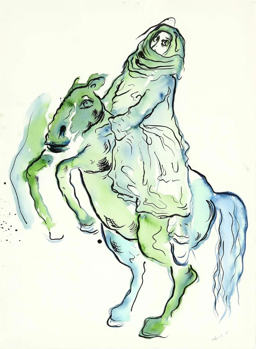 Untitled. Signed Bjarne Melgaard 97. Mixed media on paper. Sheet size 77×56 cm. — Modern Paintings/Contemporary — Bruun Rasmussen