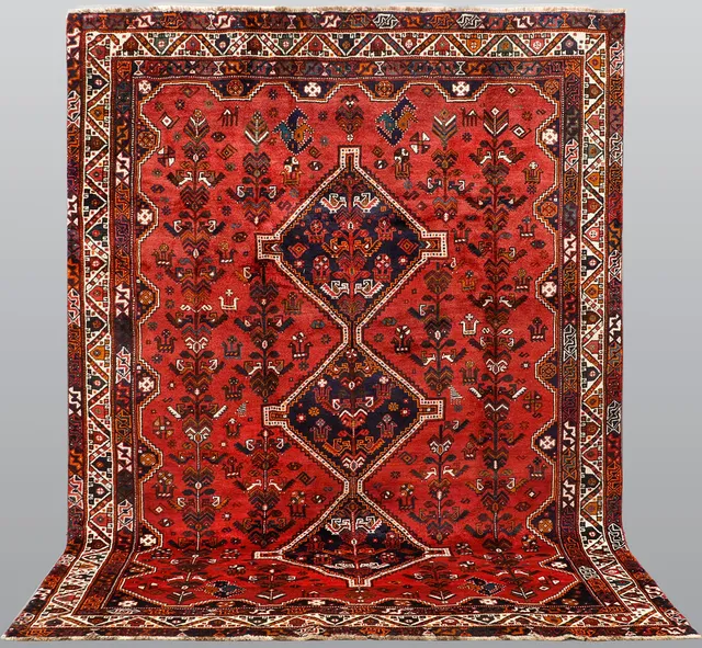 ORIENTMATTA. Figural Gashgai, ullvarp, 300 x 220 cm.