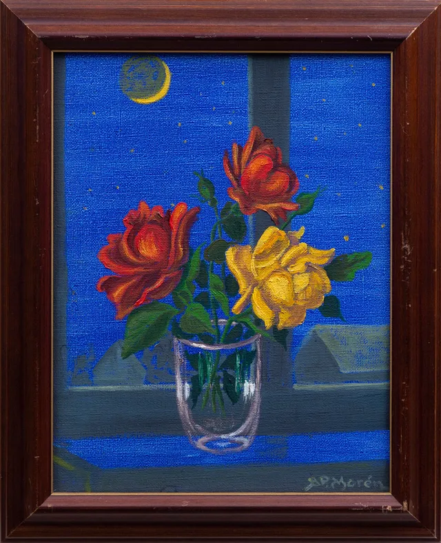 BERNT PETER MORÉN. OLJA på duk, blommotiv, signerad, 1900-tal.