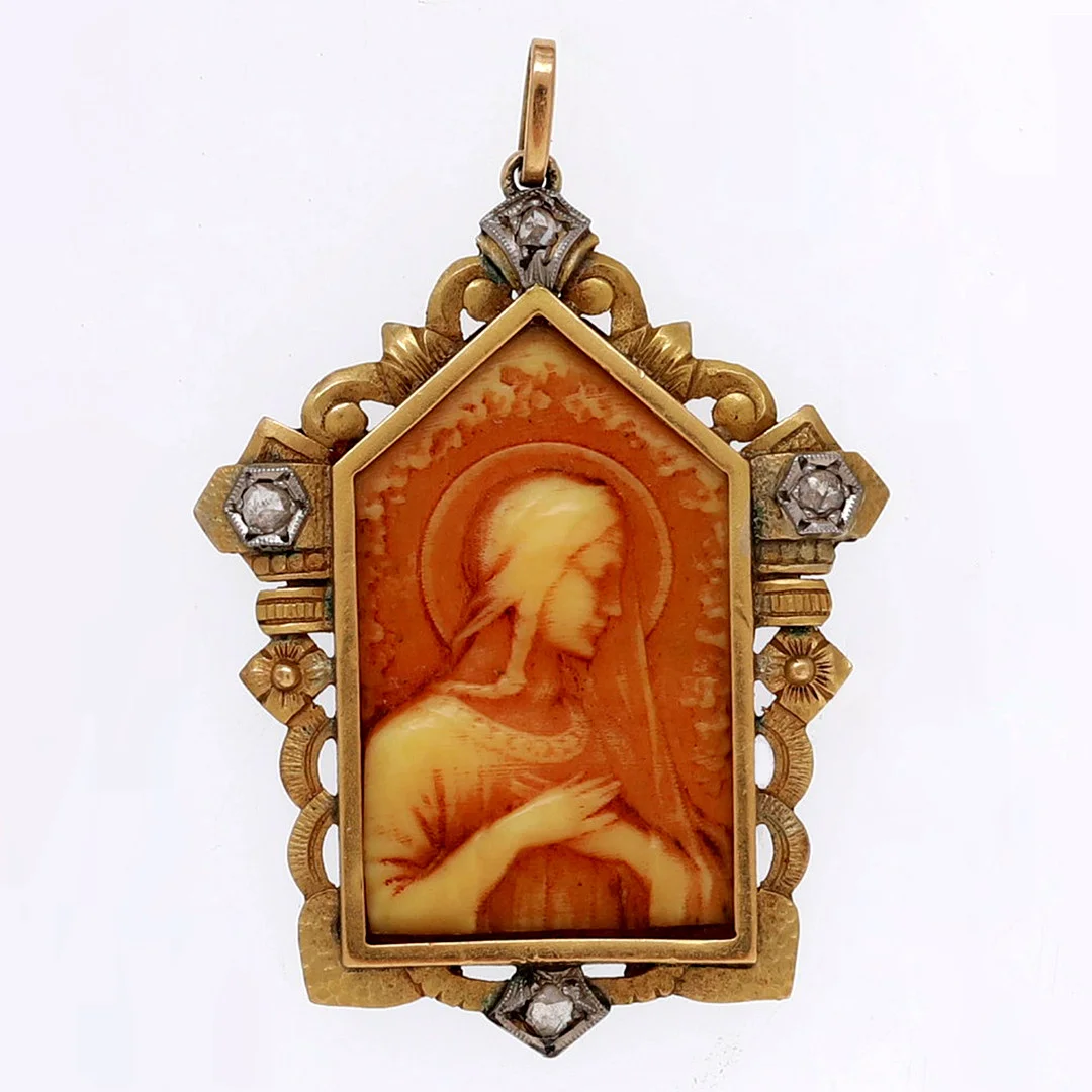 Catalan Art Déco devotional medal, circa 1940. — Brooches & Pendants — Balclis