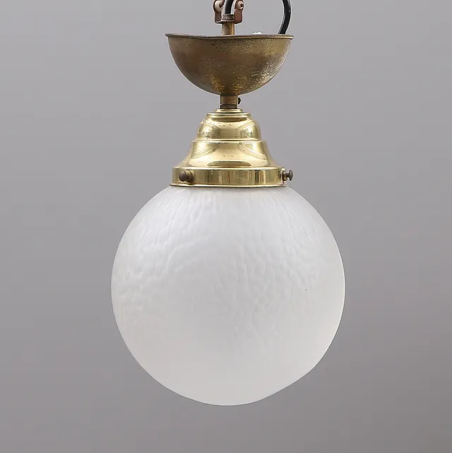 TAKLAMPA, glas/metall, 1900-tal.