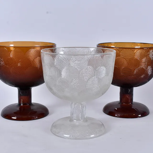 HEIKKI ORVOLA. skålar på fot, 3 st, Iittala "Miranda".