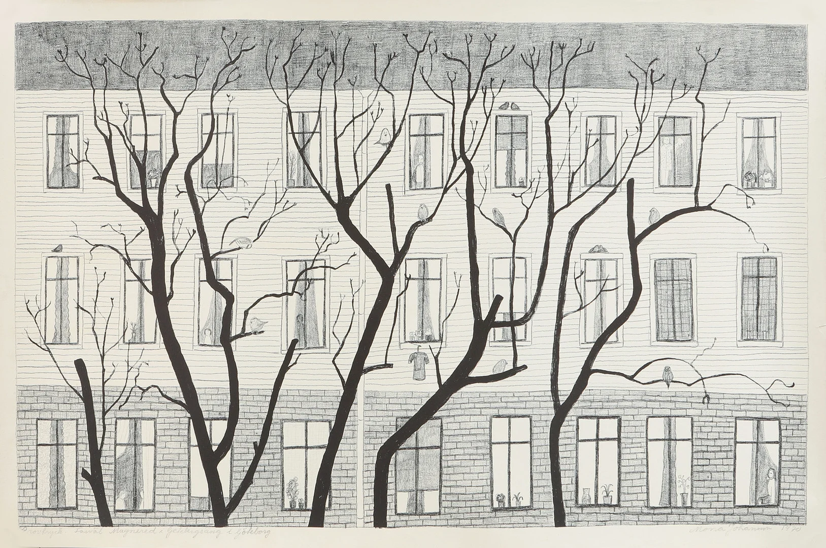 MONA JOHANSSON. Litografier, 3 st, signerade. — Engravings & Prints — Göteborgs Auktionsverk