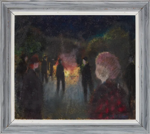 KNUD HORUP. Figurscen, olja på duk, signerad.