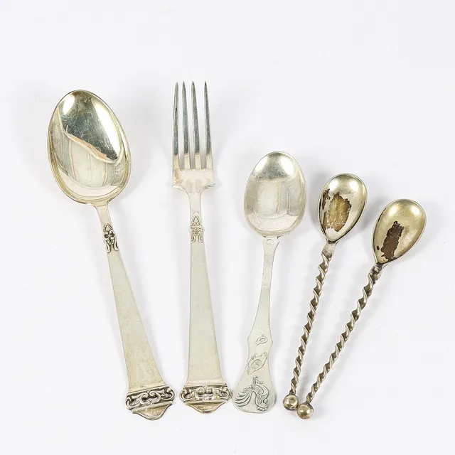 BESTICK silver, 5 delar.