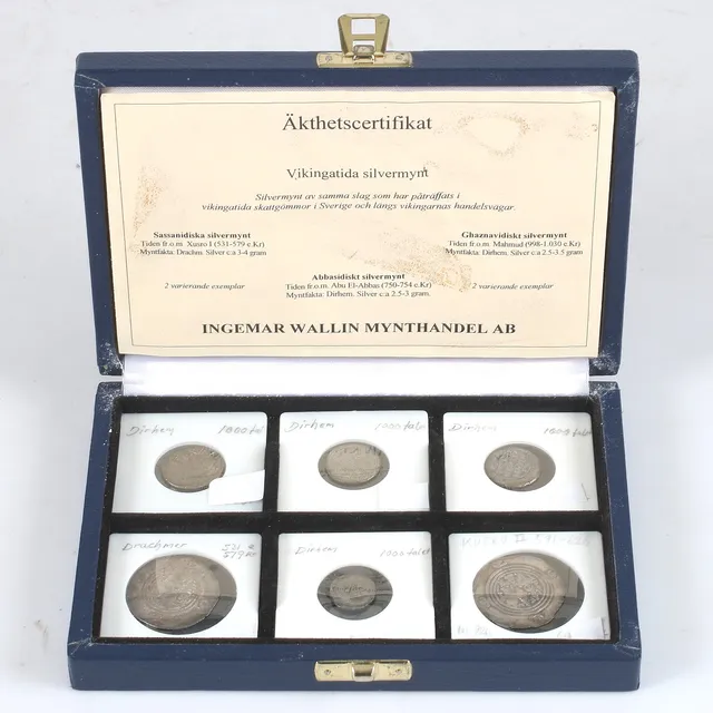 MYNT, 6 silver, vikingatid, 531-1030 e.kr. Ingmar Wallin Mynthandel.