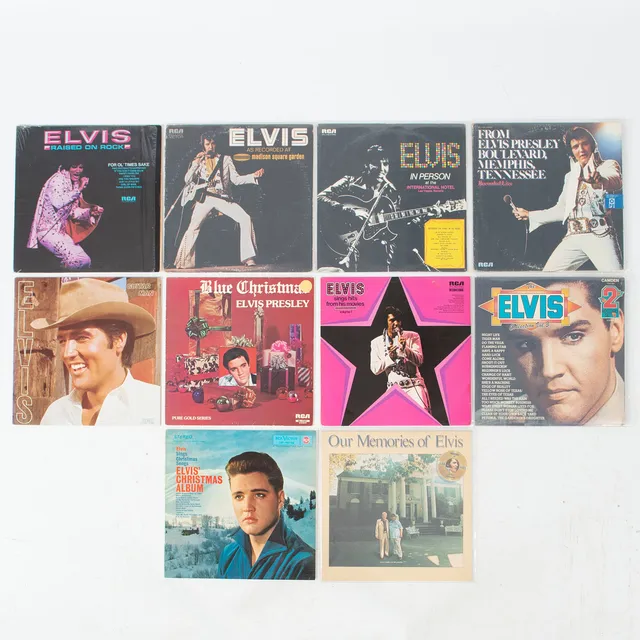 ELVIS PRESLEY. Vinylskivor, 10 stycken.
