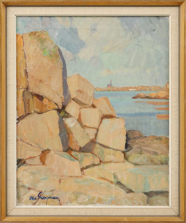 OLLE SKOGMAN. Klippor, olja på duk, signerad.