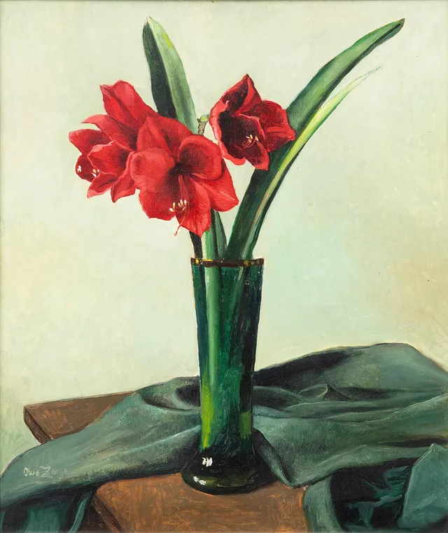 Owe Zerge, Stilleben med amaryllis.