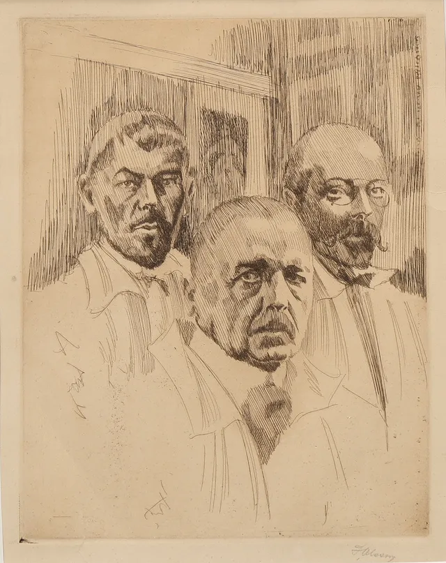 HELMER MASOLLE. Porträtt av Albert Engström, Anders Zorn & Carl Larsson.