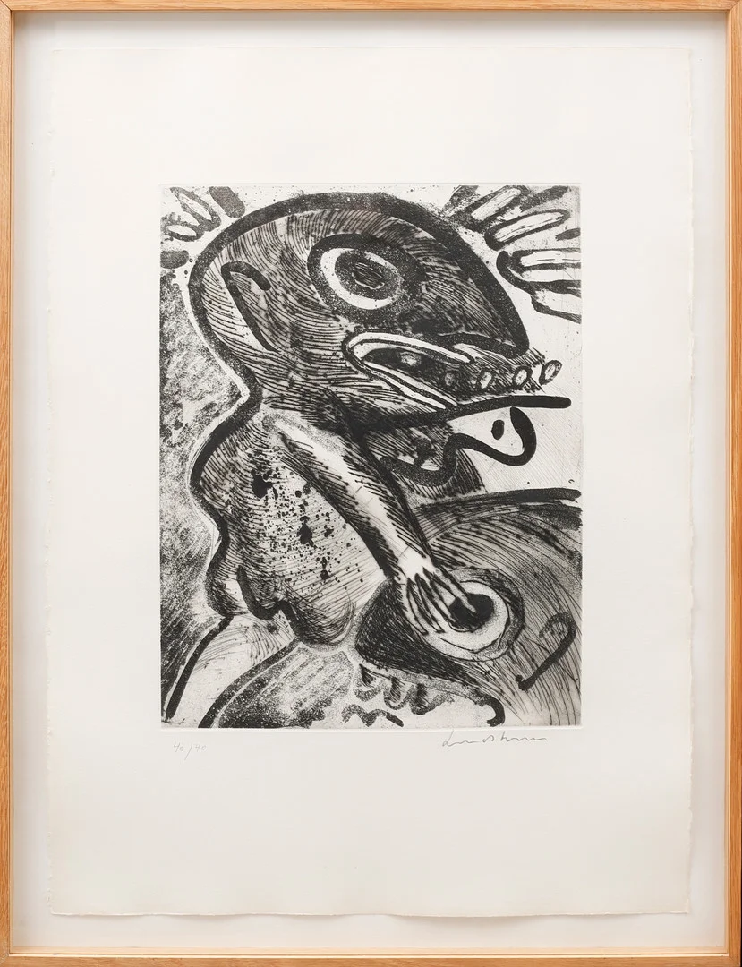 BENGT LINDSTRÖM. "Demon" etsning, signerad och numrerad 40/40. — Engravings & Prints — Göteborgs Auktionsverk