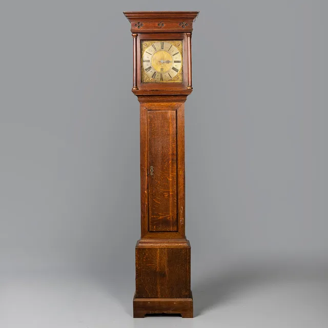 W MONK BARWICK ST JOHN OAK LONGCASE CLOCK.