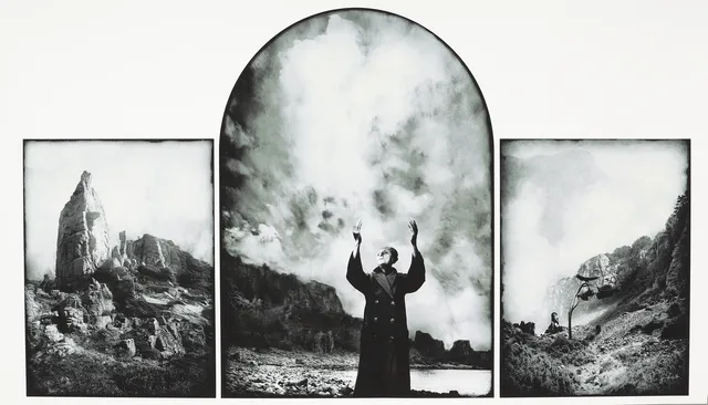 JAN RUFELT. "The devils in the detail", triptyk, litografi, signerad.
