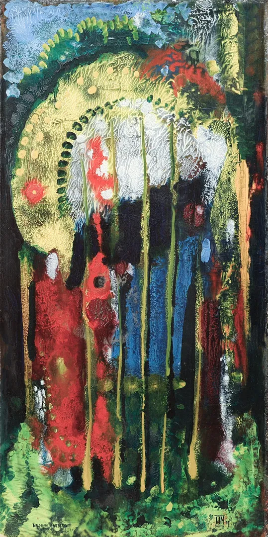 WALDEMAR MARBERG. "Skogsinteriör Stannum", olja på kartong, signerad och daterad 59.