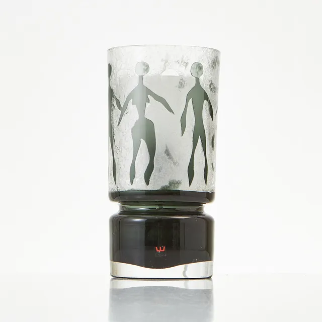 OWE SANDEBERG. Bordslampa, glas, Kosta, signerad.