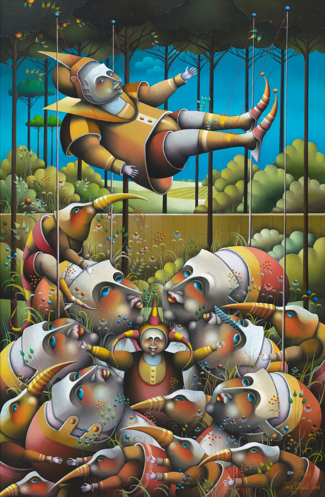 Ythjall, Terje — "Haveselskapet" 1996 — Kunst/Maleri — Blomqvist