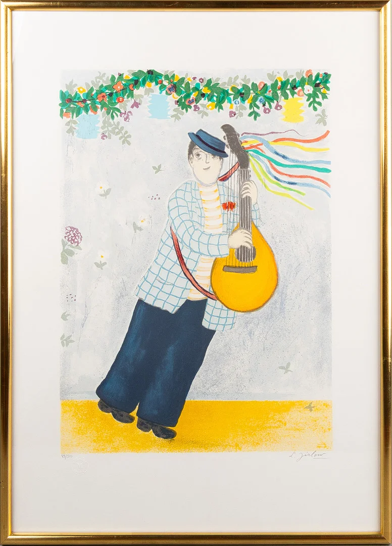 LENNART JIRLOW. Litografi "Trubaduren". — Engravings & Prints — Stockholms Auktionsverk Helsingborg