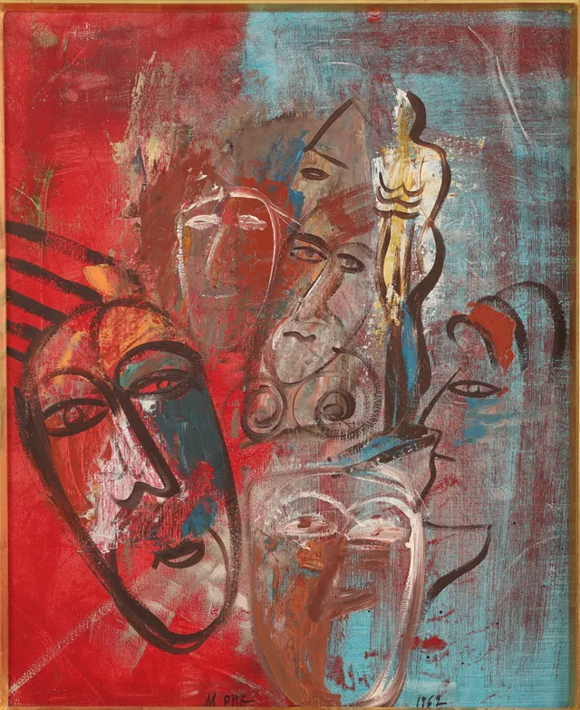 MADELEINE PYK. F 1934, Olja på pannå, signerad, 1962.