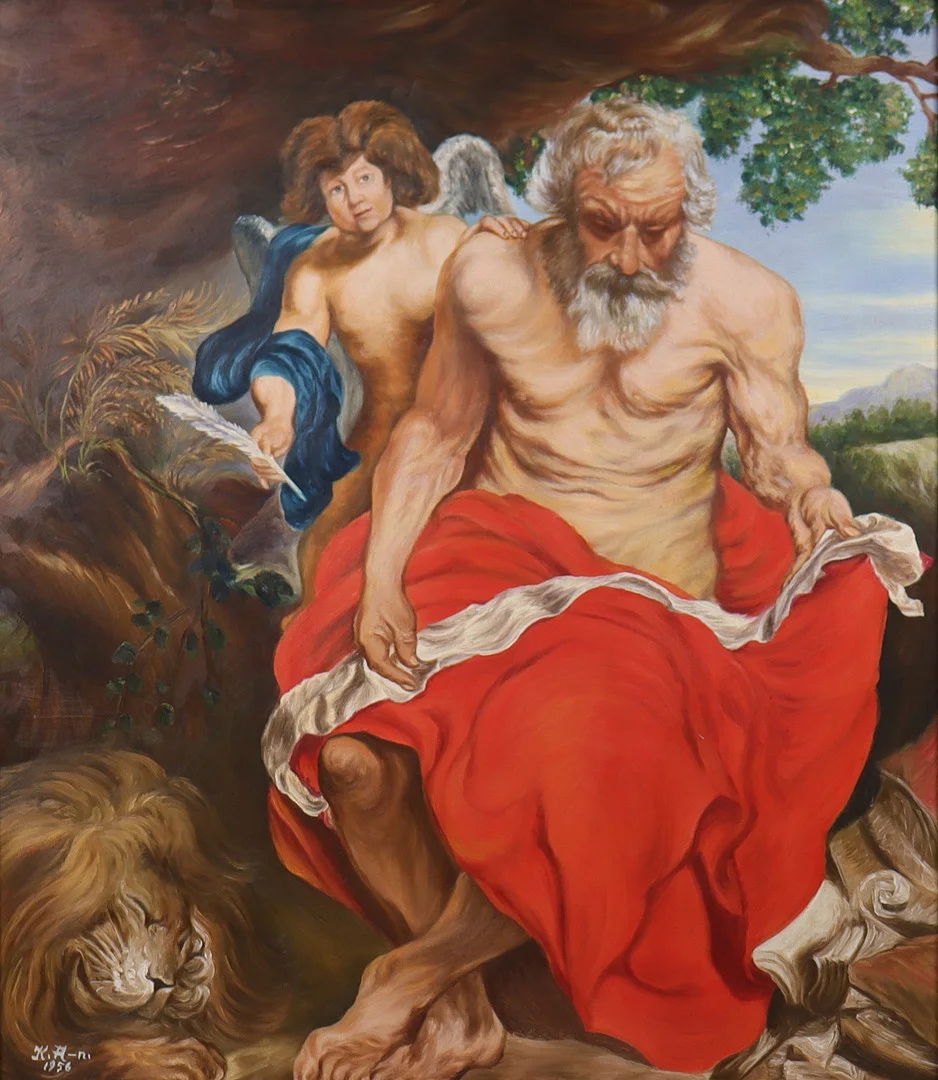 KARL ANDERSSON. olja på pannå, efter Anthony van Dyck “Saint Jerome”. — Paintings — Markus Auktioner