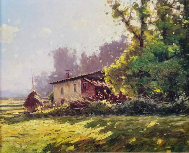 CASA DE CAMPO. ESCUELA CATALANA. ÓLEO SOBRE LIENZO. PRIMERA MITAD SIGLO XX.