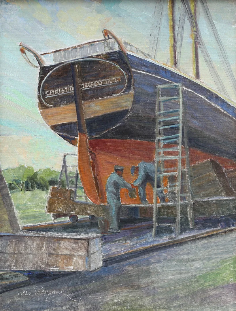 OLLE SKOGMAN. olja på duk, "Fiskebäckskil", signerad. — Paintings — Auktionsmagasinet Vänersborg