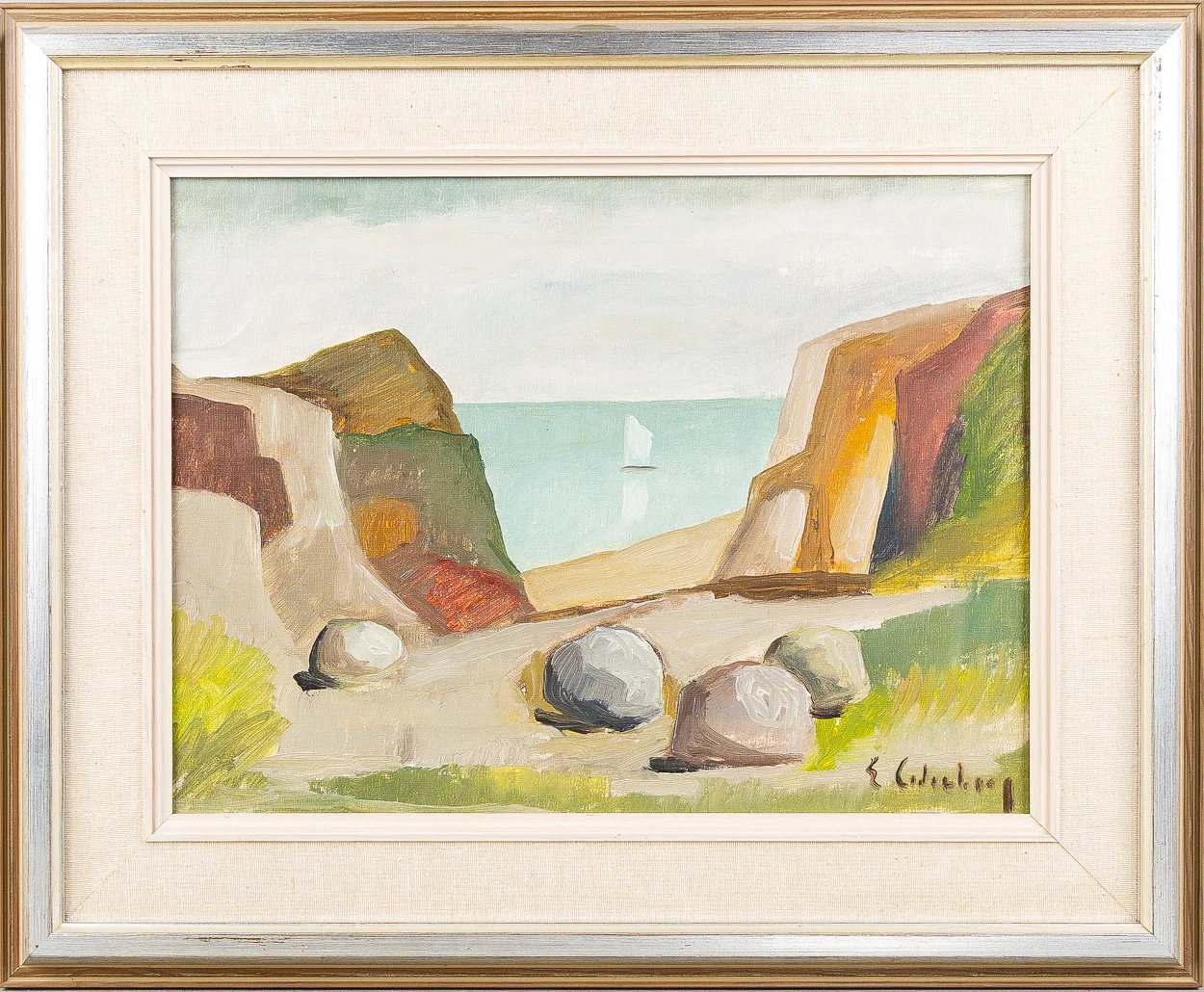 ERIC CEDERBERG. Strandmotiv, olja på duk. — Paintings — Stockholms Auktionsverk Helsingborg