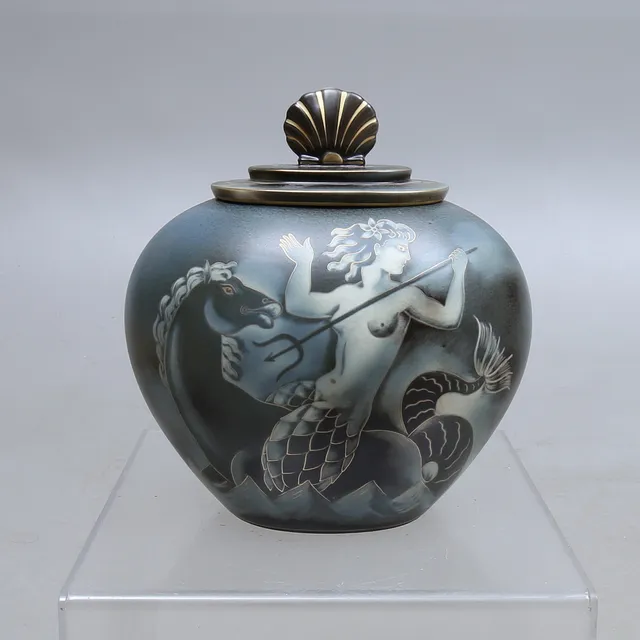 GUNNAR NYLUND. Lockurna, keramik, "Flambe", Rörstrand.