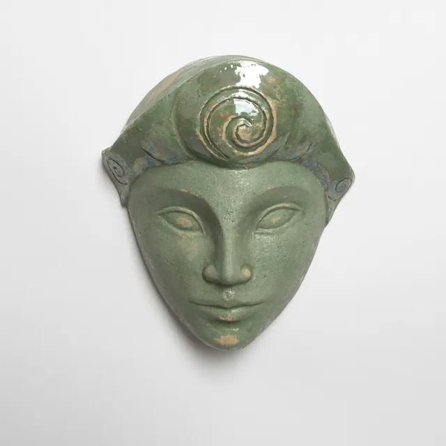ÅSA HELLMAN. KERAMIKSKULPTUR, Ansikte, signerad ÅKH.