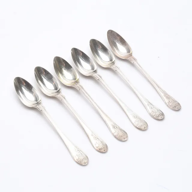SKEDAR, 6 st, silver, Erik Johan Modée, verksam 1829-1856(1859), Linköping, 1831, vikt ca. 118 gram.