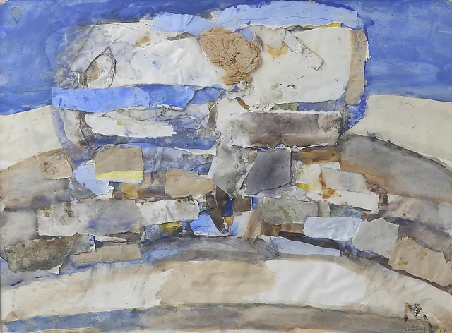 BO SÄLLSTRÖM. Akvarell/collage. Signerad och daterad -61.