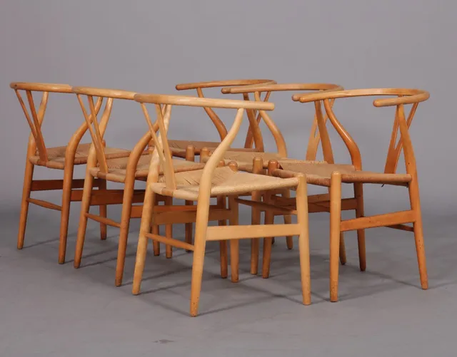 Hans J. Wegner. Six Y-chairs model CH24 (6)