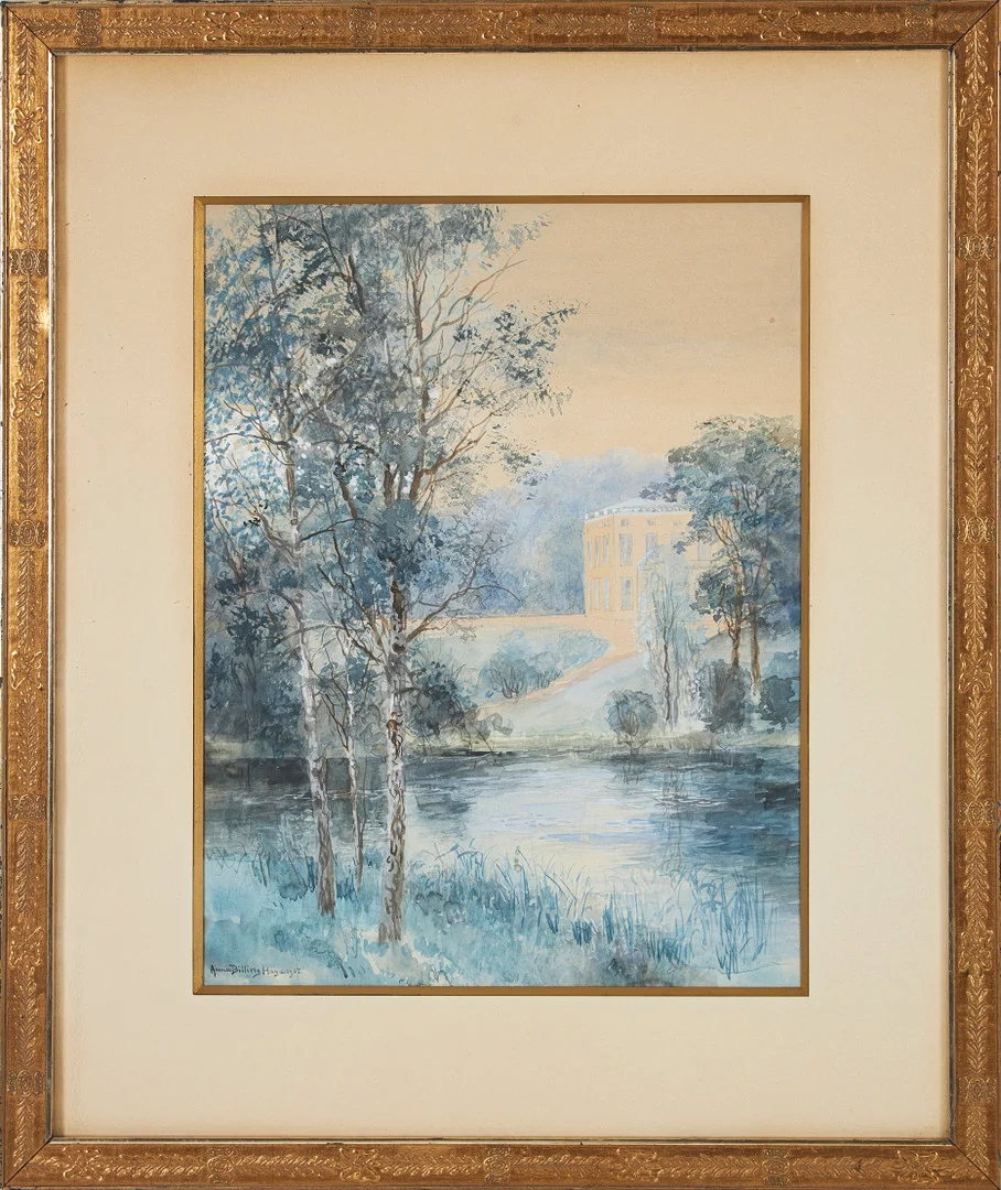 ANNA BILLING. Haga slott, akvarell på papper, signerad, daterad 1905. — Paintings — Stockholms Auktionsverk Magasin 5