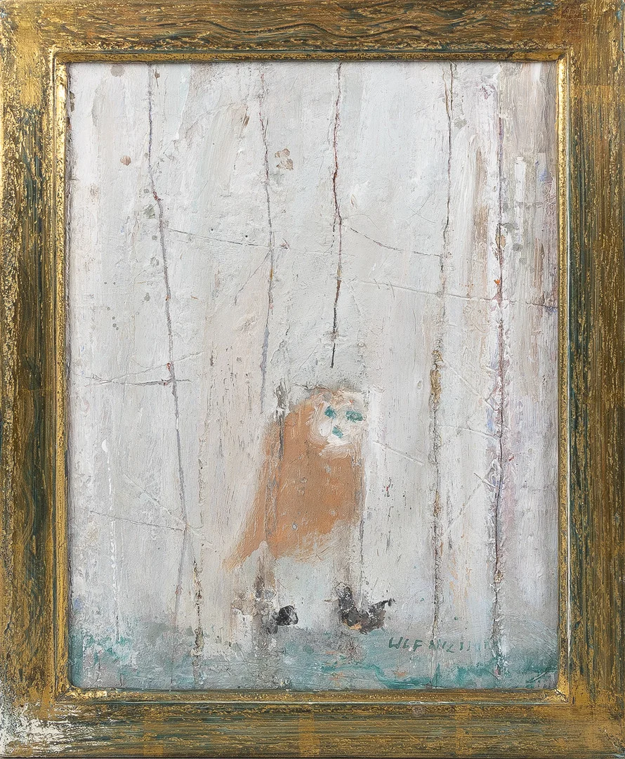 ULF NILSSON. "Bevakat revir II", blandteknik på pannå, signerad. — Paintings — Stockholms Auktionsverk Helsingborg