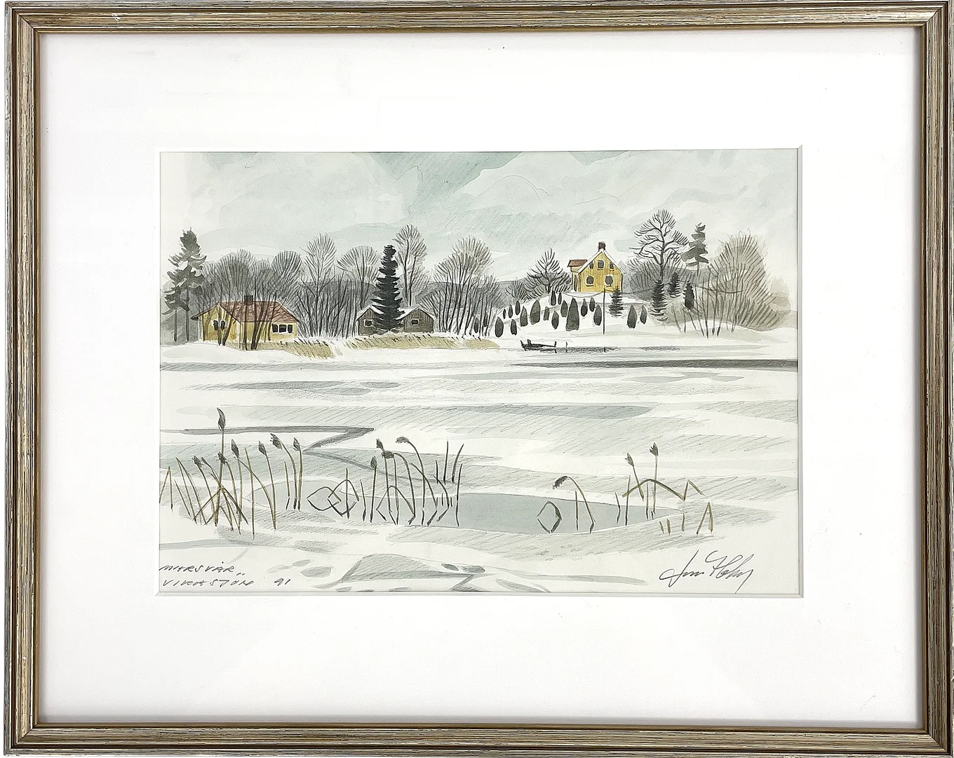 LARS HOLM (f. 1956), akvarell, "Marsvår Vikasjön 91", signerad. — Paintings — Roslagens Auktionsverk