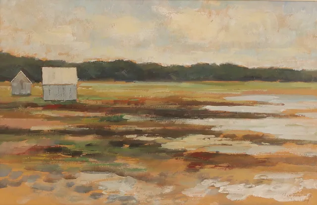 GUNNAR MOSSBERG. Blandteknik, signerad, Fårö, 1967.