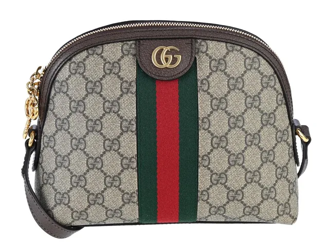 GUCCI, VÄSKA, Ophidia Bag, GG Supreme canvas, Web, röd, grön, brunt läder, guldfärgade beslag, 23x19x5,5 cm, justerbar axelrem, originalkvitto från 2021, care booklet, dustbag, originalkartong. Excellent Condition.