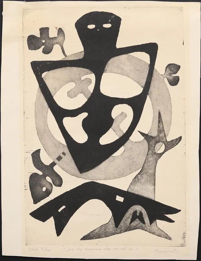 ERIC GRATE (1896-1983). Betitlad, etsning Etat 3/20, signerad.