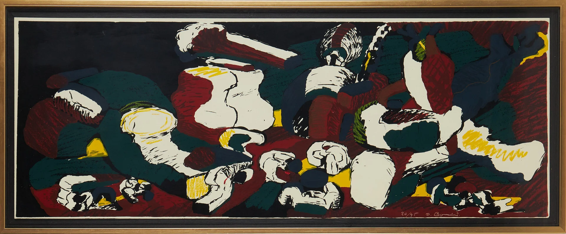 OLLE BONNIÉR. Komposition, signerad och numrerad, silkscreen. — Engravings & Prints — Stockholms Auktionsverk Magasin 5