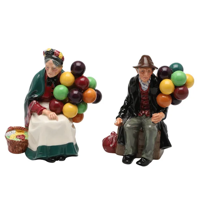 ROYAL DOULTON FIGURES: THE OLD BALLOON SELLER AND BALLOON MAN.